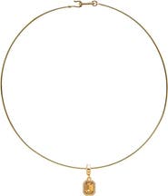BY ADINA EDEN Rectangular CZ Halo Thin Wire Choker Necklace