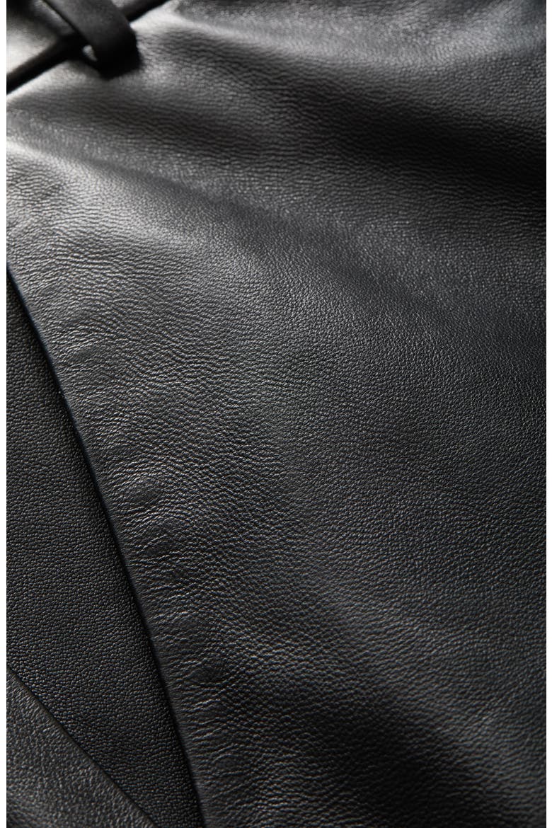 Maxine Leather Pencil Skirt, Alternate, color, BLACK