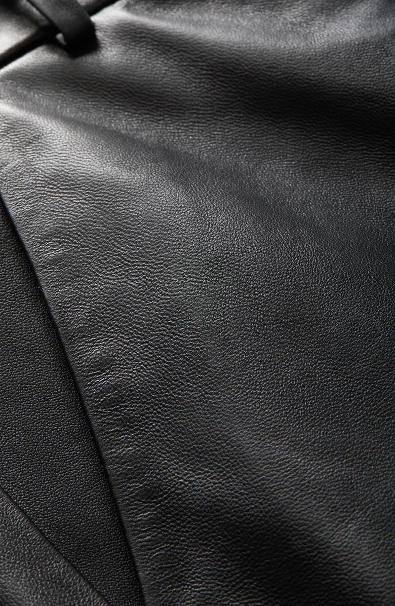 Veronica Beard Maxine Leather Pencil Skirt, Alternate, color, Black