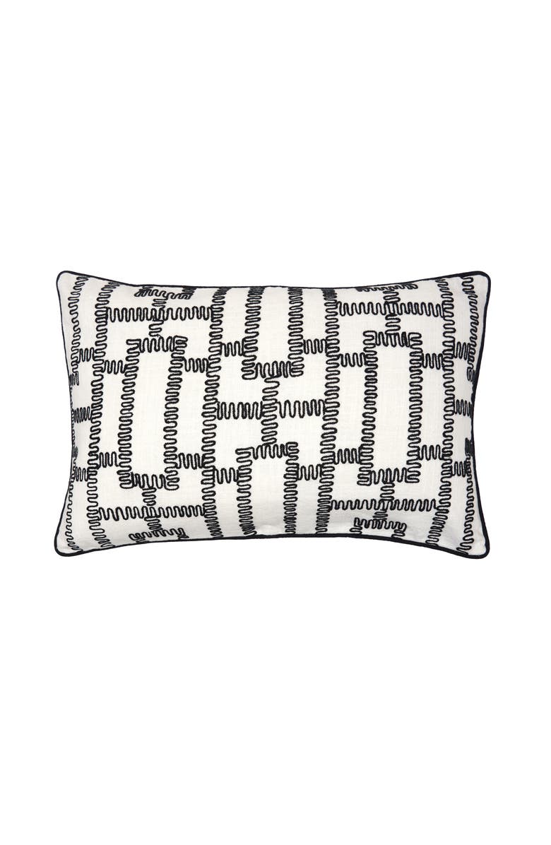 carol & frank Crawford Geometric Art Deco Black & White Cotton Decor Throw Pillow, Main, color, Black