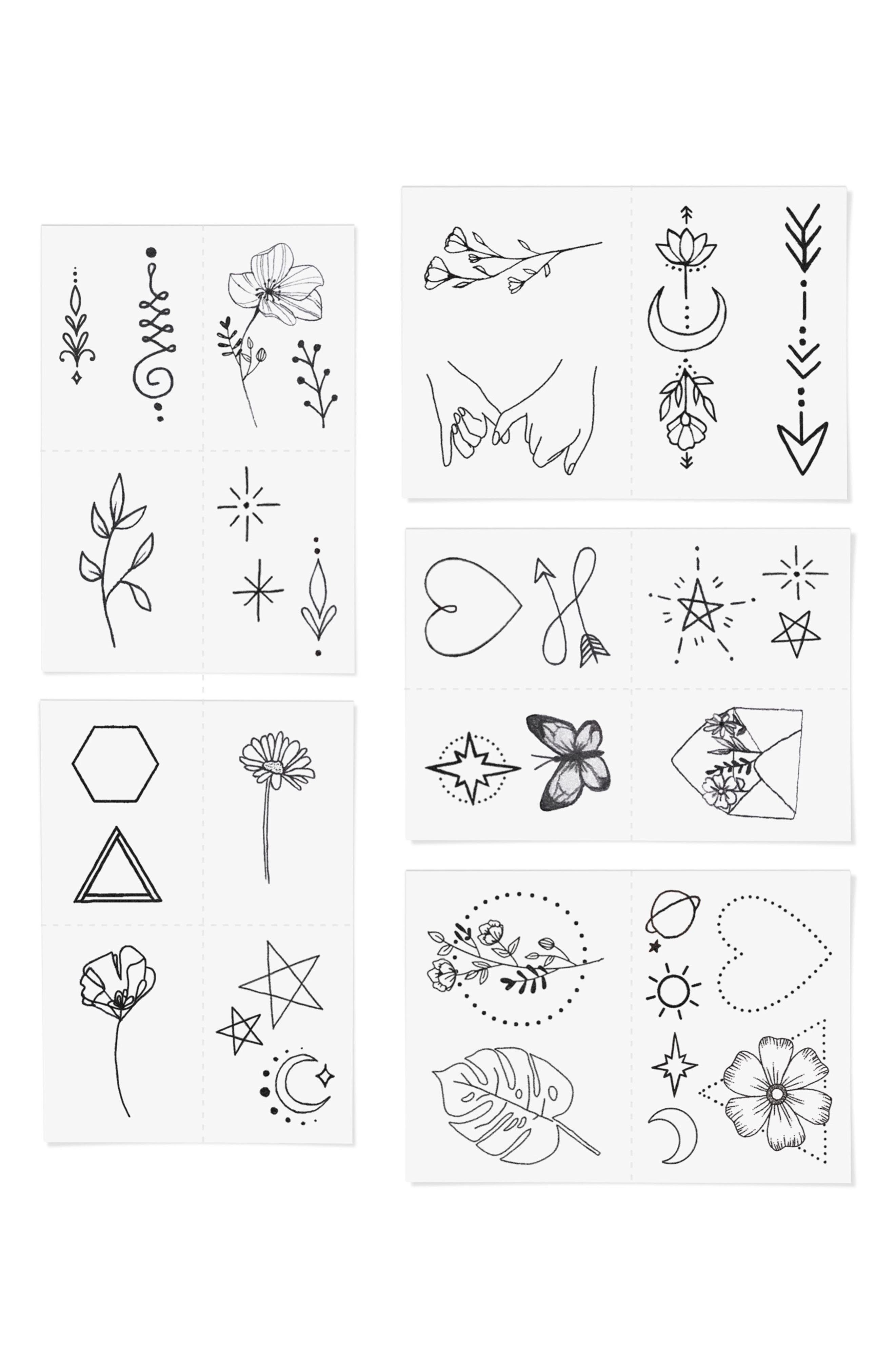 INKED by Dani Fine Line Temporary Tattoos in Black 