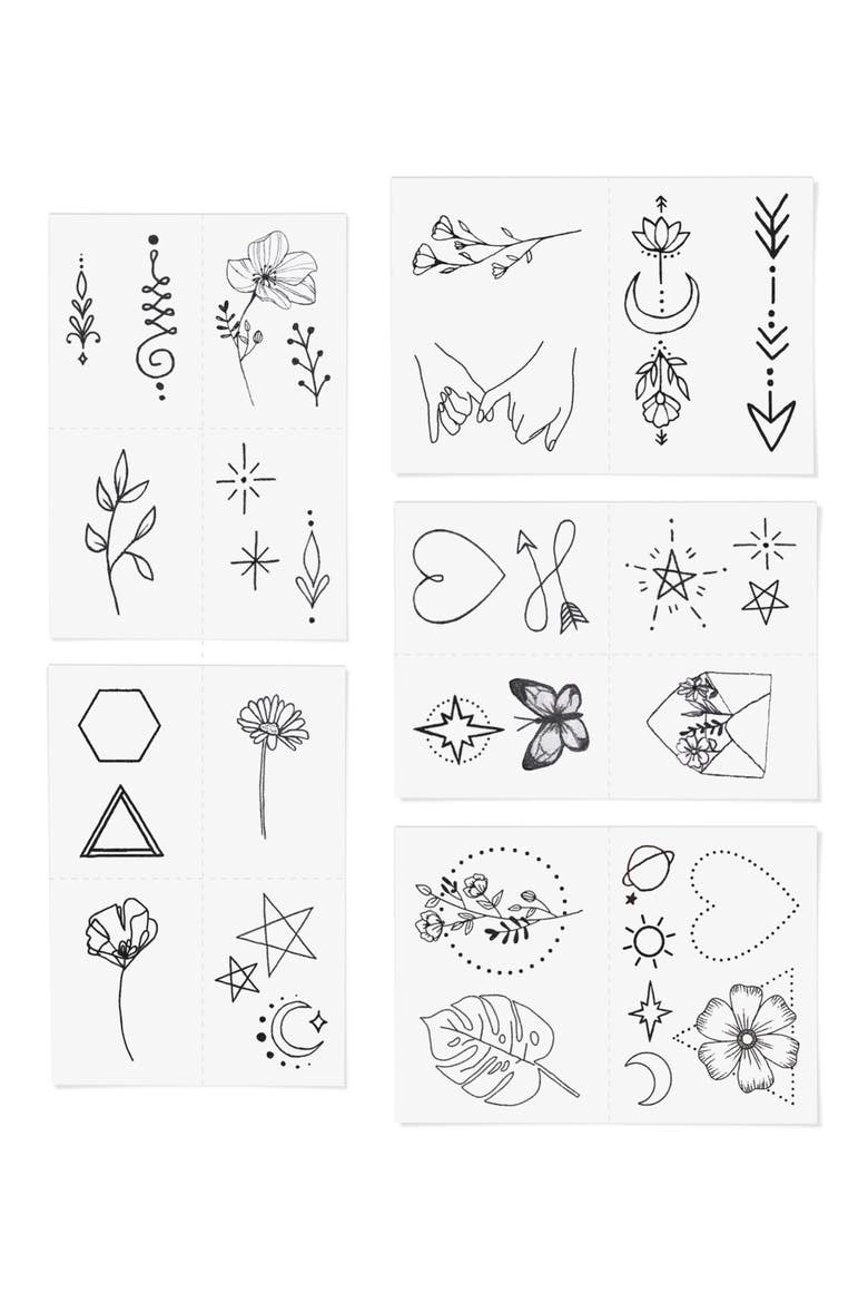 Fine Line Temporary Tattoos, Main, color, BLACK