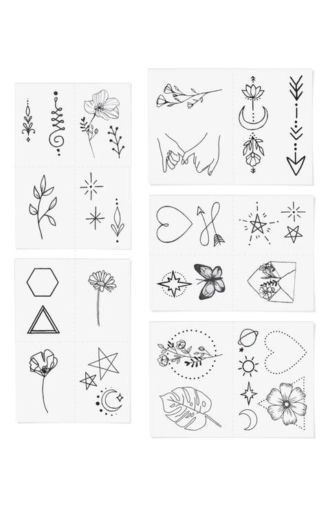 Fine Line Temporary Tattoos