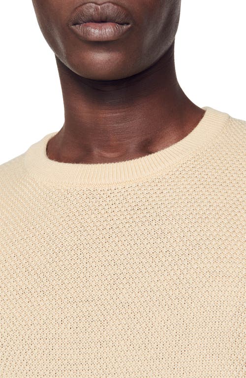 Sandro Rice Wool Blend Crewneck Sweater In Neutral