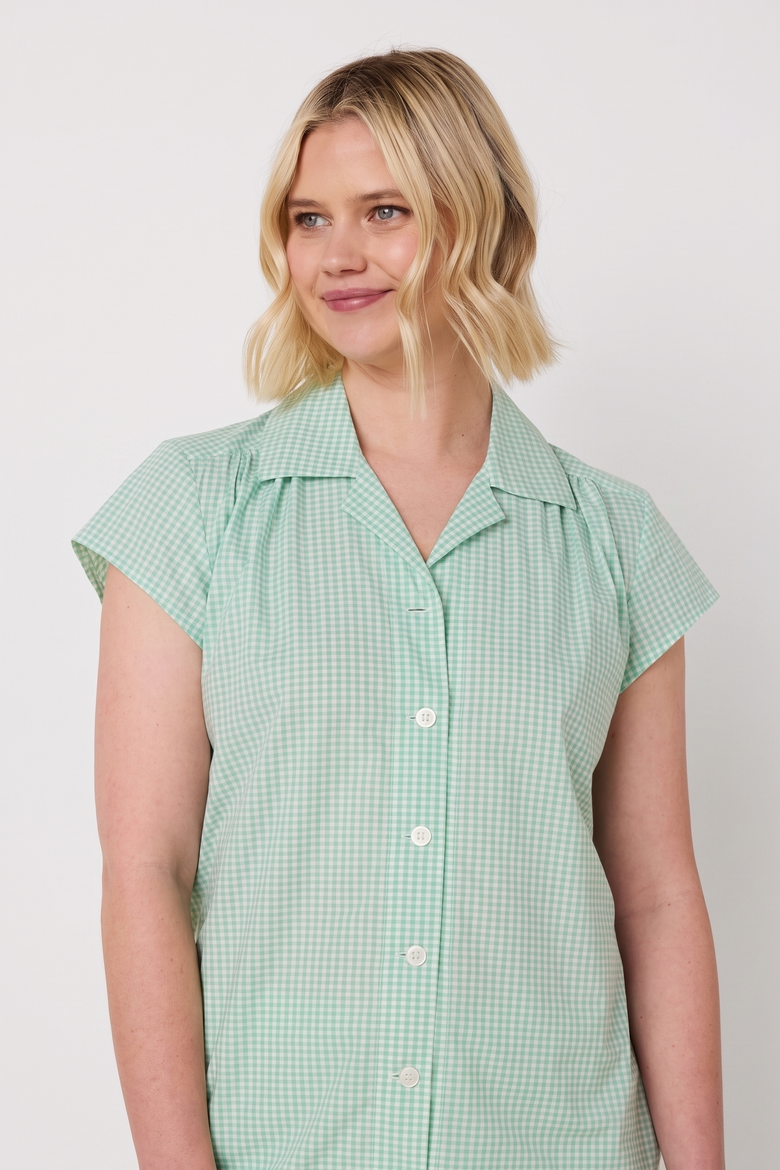 Luxe Pima Capri Print Set, Alternate, color, Gingham Sea Green