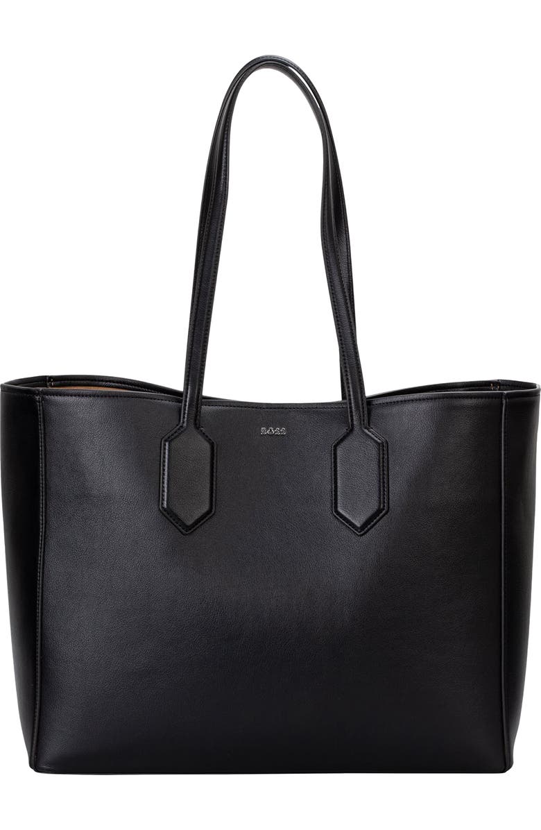BOSS Liriel Faux Leather Shopper Bag, Alternate, color, Black
