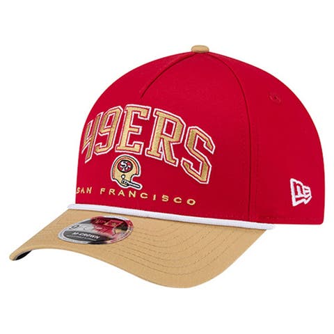 Men's New Era  Scarlet San Francisco 49ers Throwback Arch COOLERA 9FORTY A-Frame M-Crown Adjustable Hat
