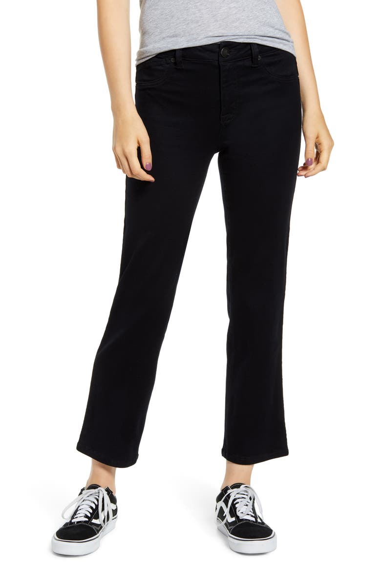 Butter High Waist Ankle Straight Leg Jeans, Main, color, BLACK