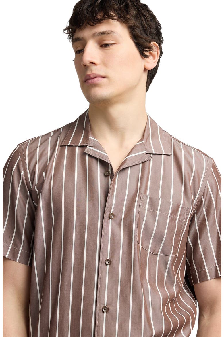 Tencel Convertible Vacation Shirt, Alternate, color, Tan/White