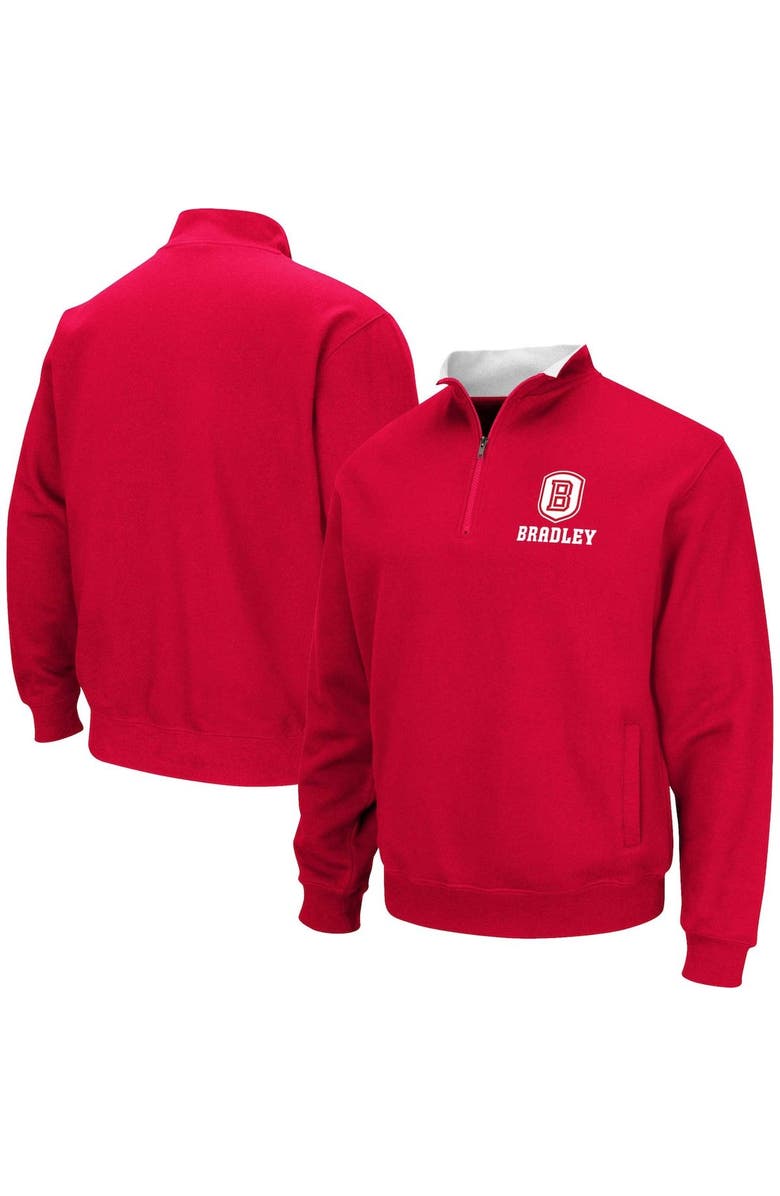 COLOSSEUM Men's Colosseum Red Bradley Braves Tortugas Quarter-Zip Sweatshirt, Main, color, Red