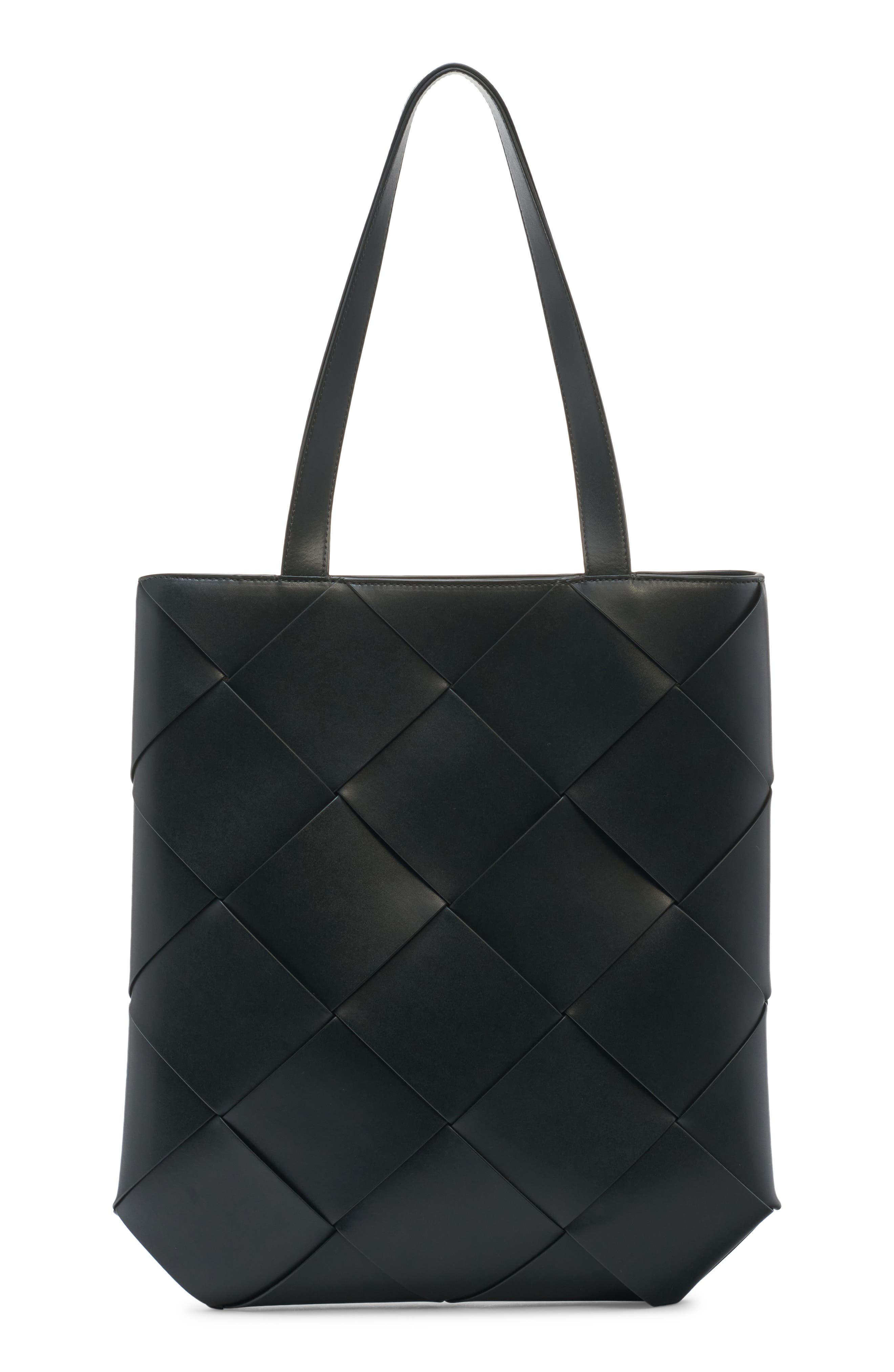 Bottega Veneta Small Cassette Intrecciato Leather North/South Tote, Main, color, Dark Green/ Silver