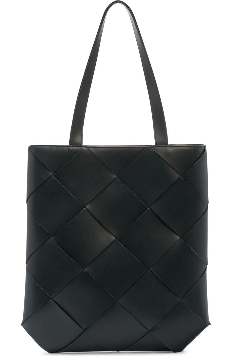 Bottega Veneta Small Cassette Intrecciato Leather North/South Tote, Main, color, Dark Green/ Silver