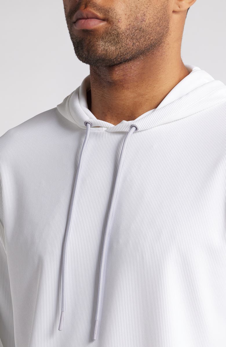 johnnie-O Hoppin Ribbed Stretch Hooded Pullover, Alternate, color, White