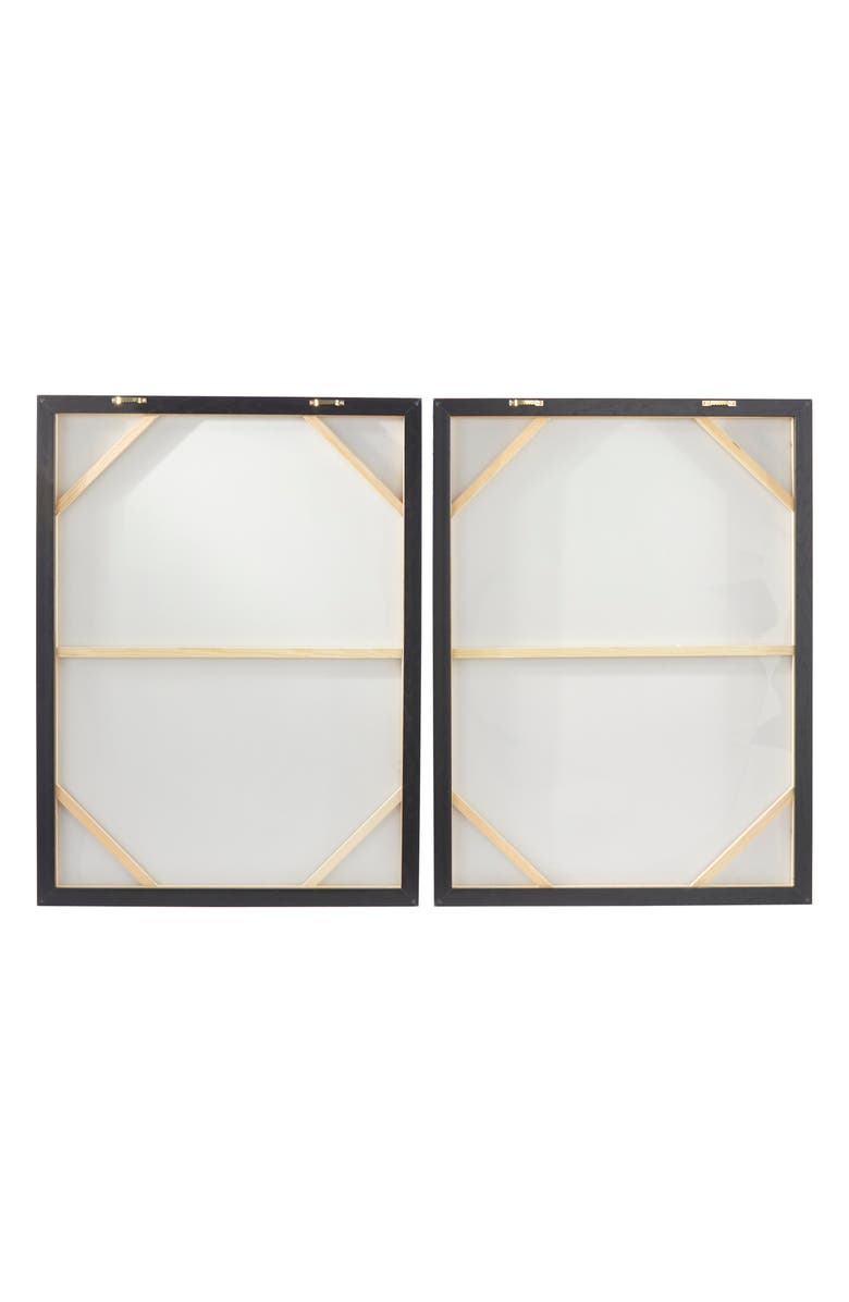 VIVIAN LUNE HOME White Abstract Canvas Framed Wall Art, Alternate, color, White