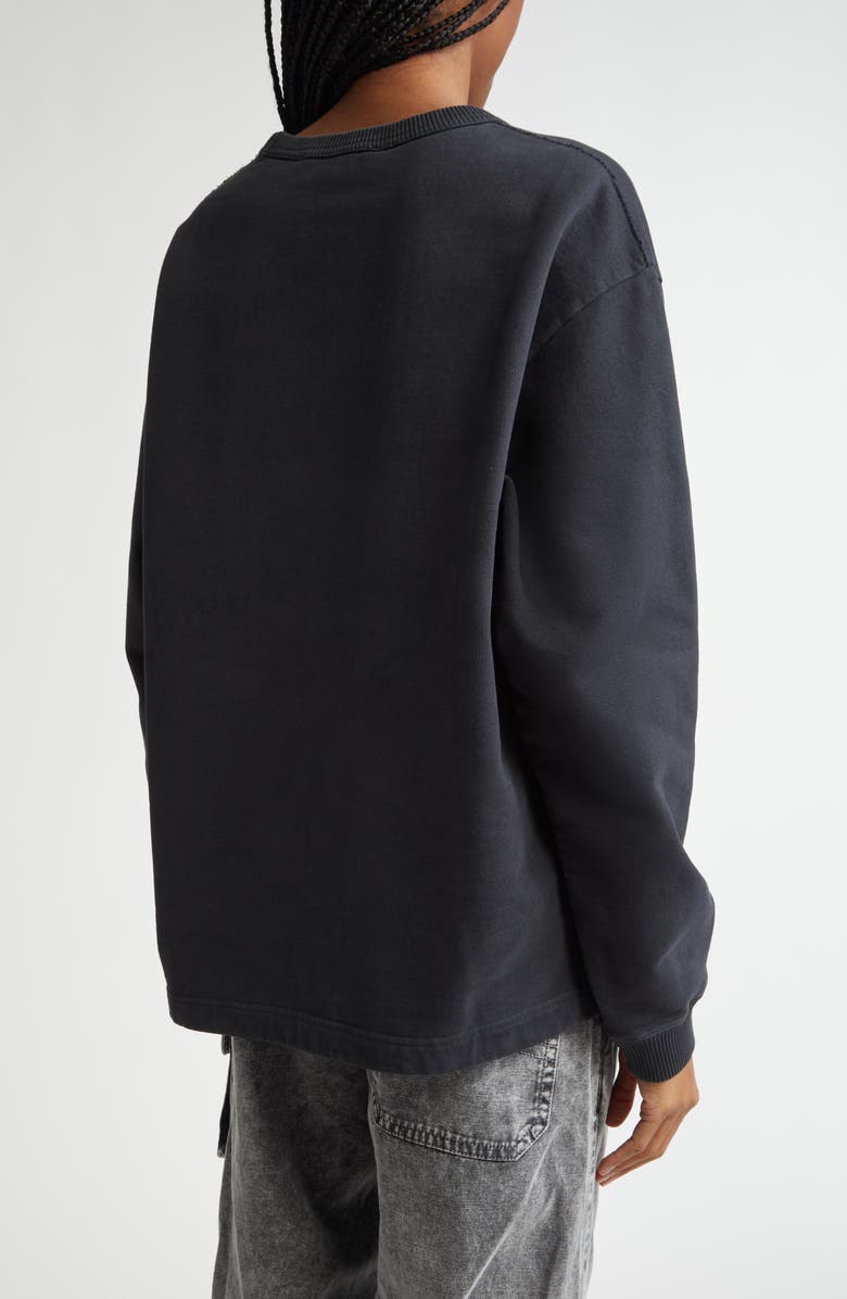 Acne Studios Logo Stamp Cotton Sweatshirt, Alternate, color,