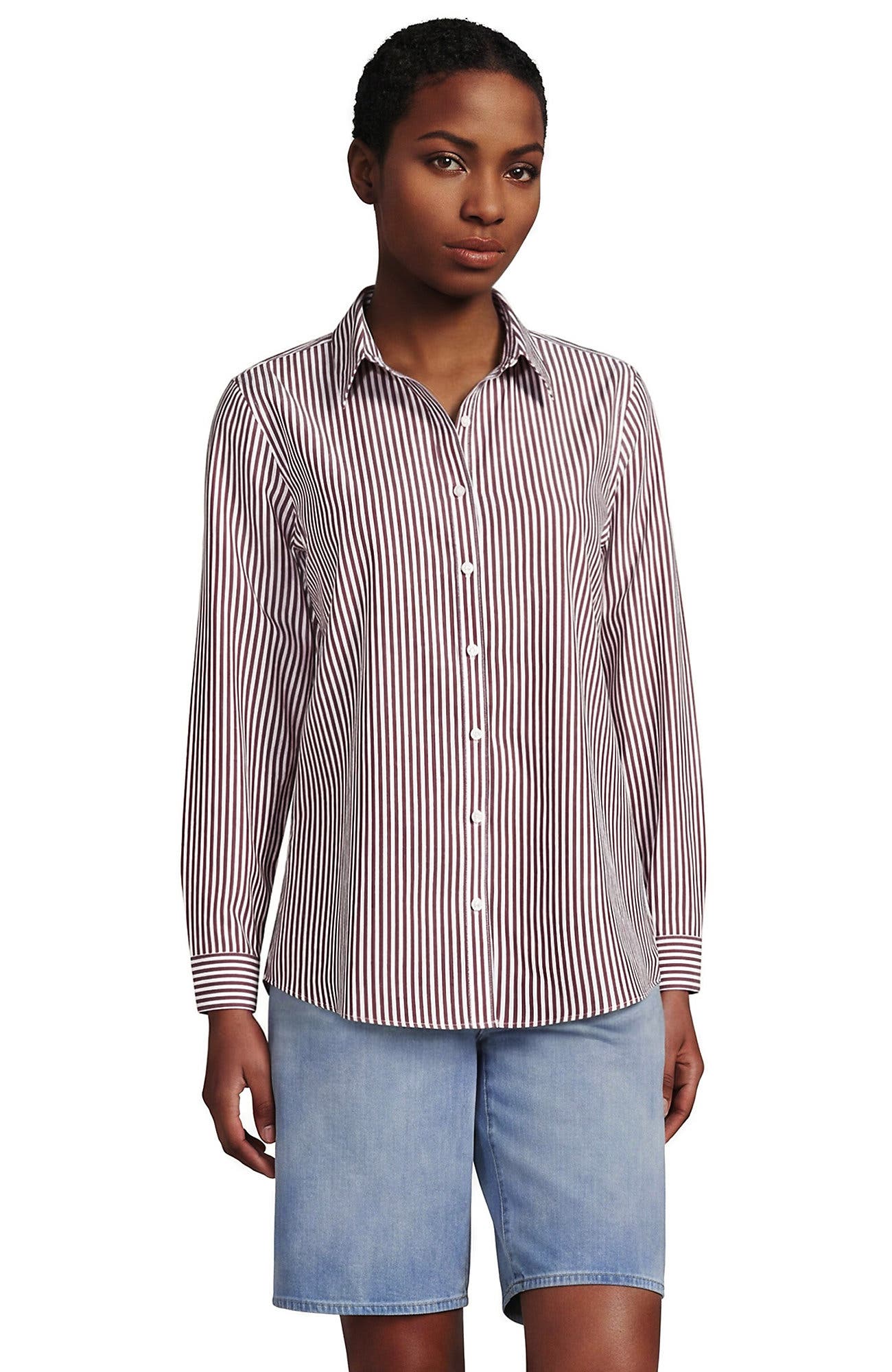 White/Rich Ginger Brown Stripe
