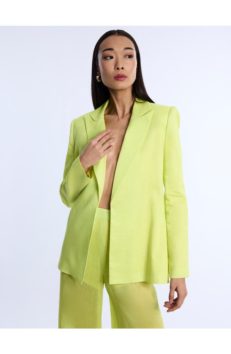 BCBGMAXAZRIA Airy Textured Blazer, Alternate, color, Chartreuse