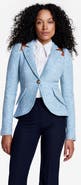 Smythe Rifle-Patch Pouf Sleeve One Button Blazer