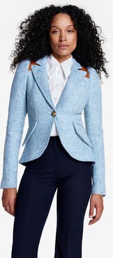 Smythe Rifle-Patch Pouf Sleeve One Button Blazer