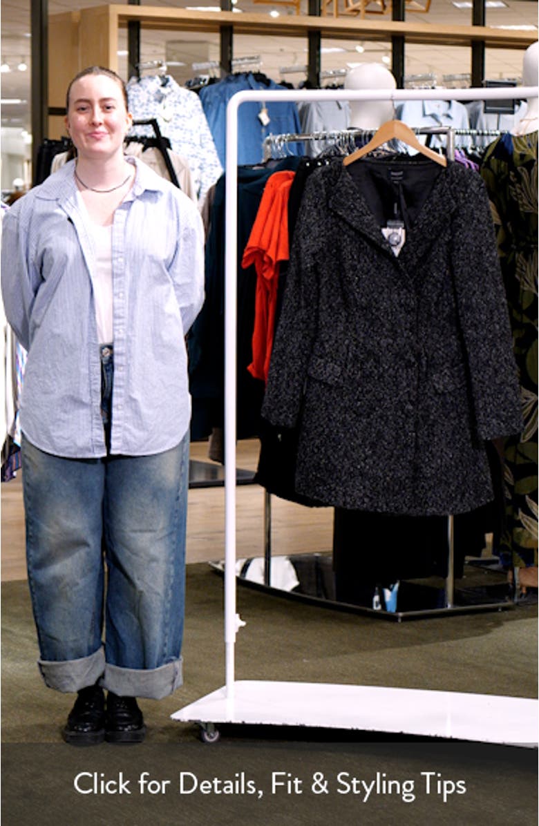 Evon Double Breasted Long Sleeve Tweed Minidress, sales video thumbnail