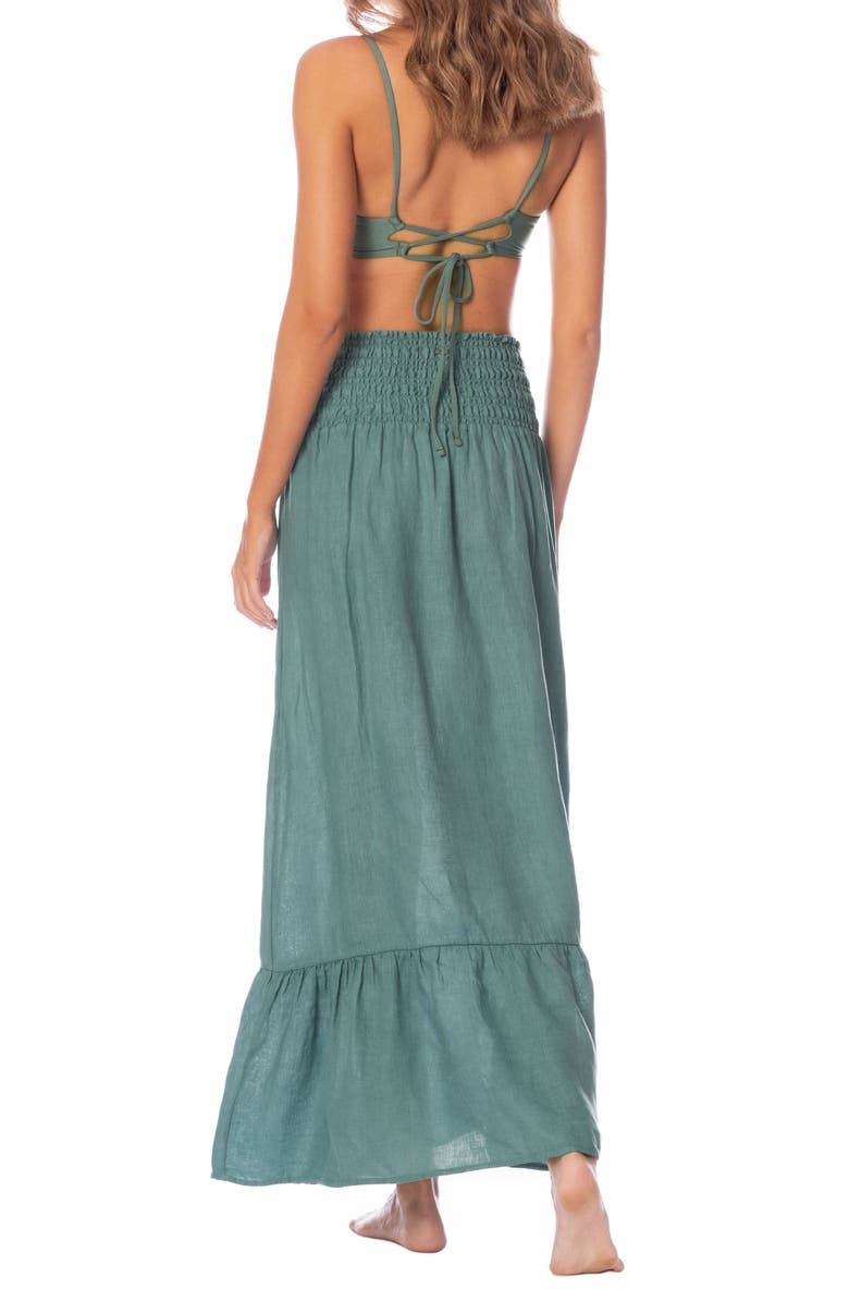 Maaji Aubrey Eucalyptus Green Cover-Up Skirt, Alternate, color, Green