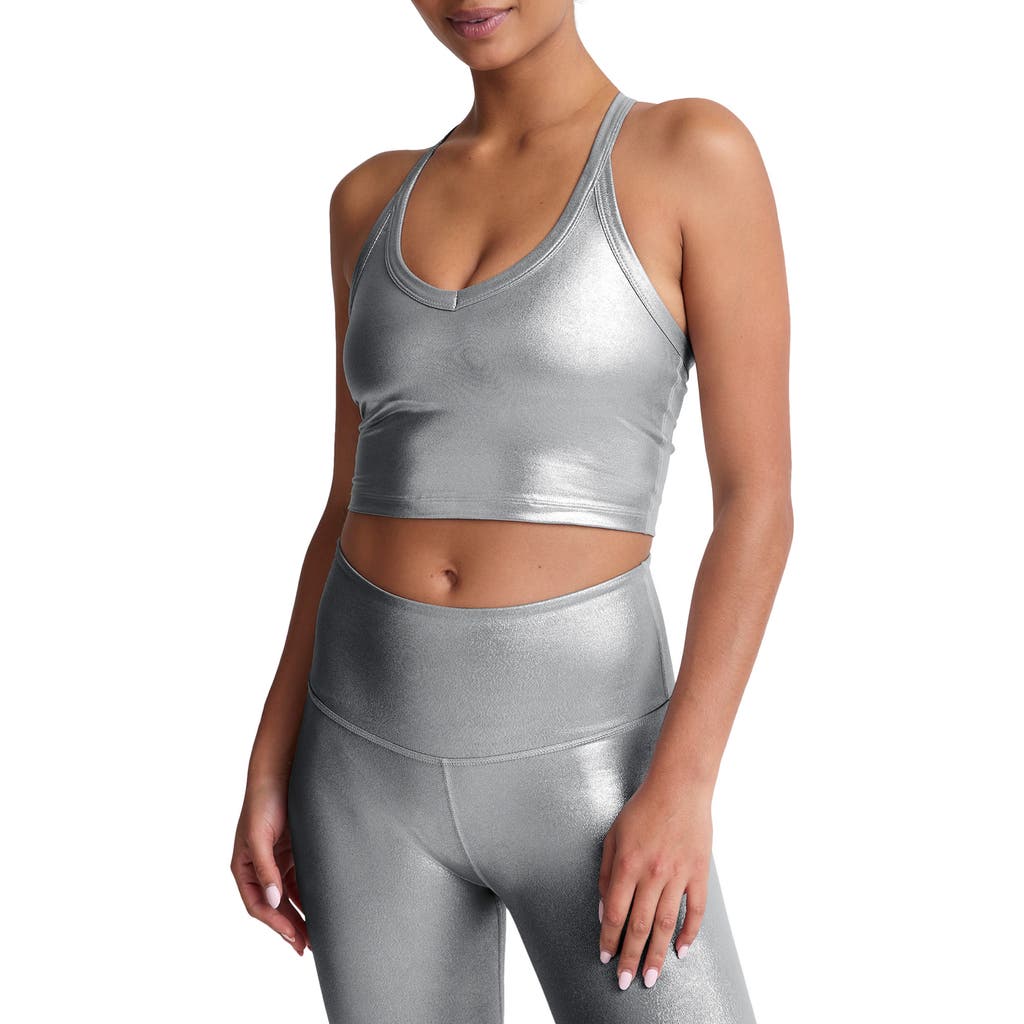 Beyond Yoga On The Up Crop Tank In Gray