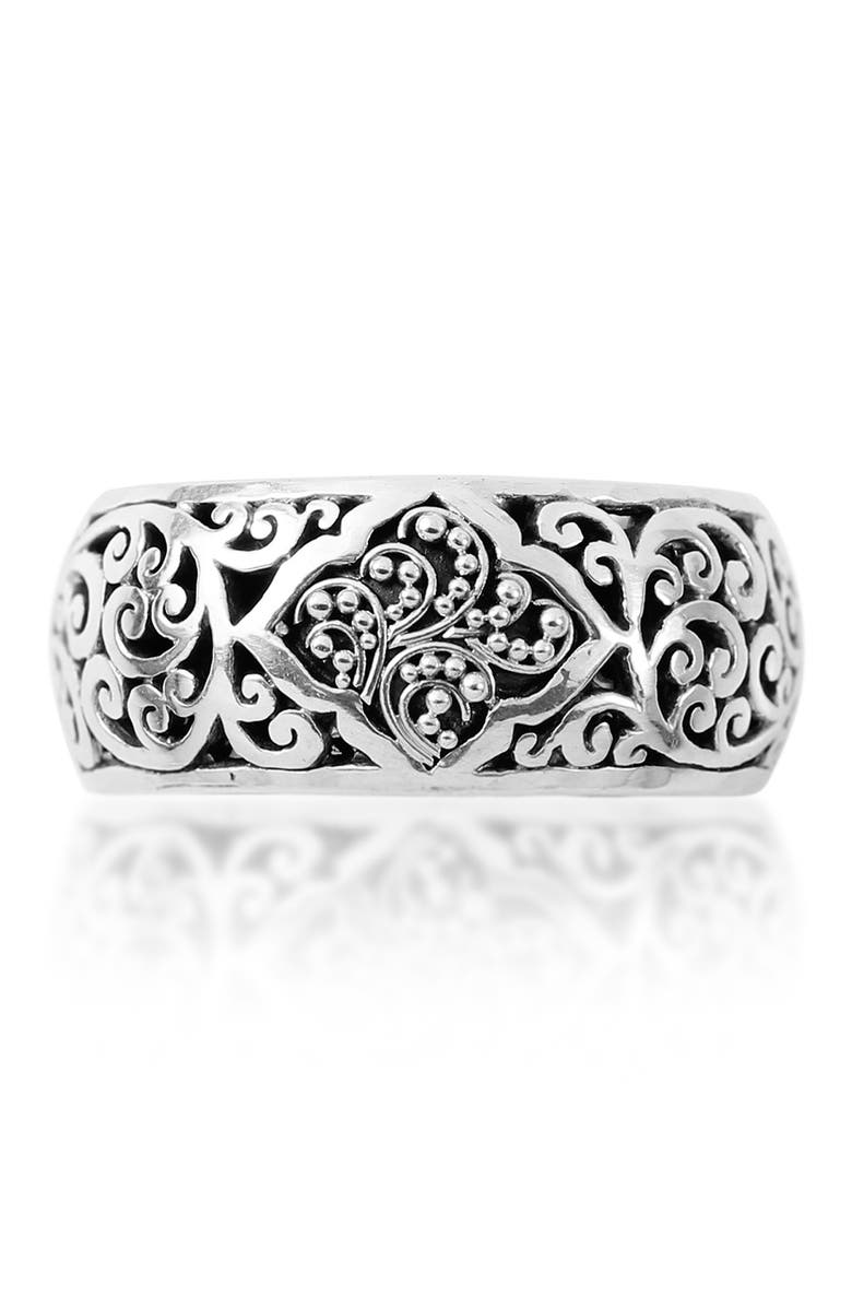 Lois Hill Sterling Silver Alhambra Band Ring - Size 7, Main, color, 