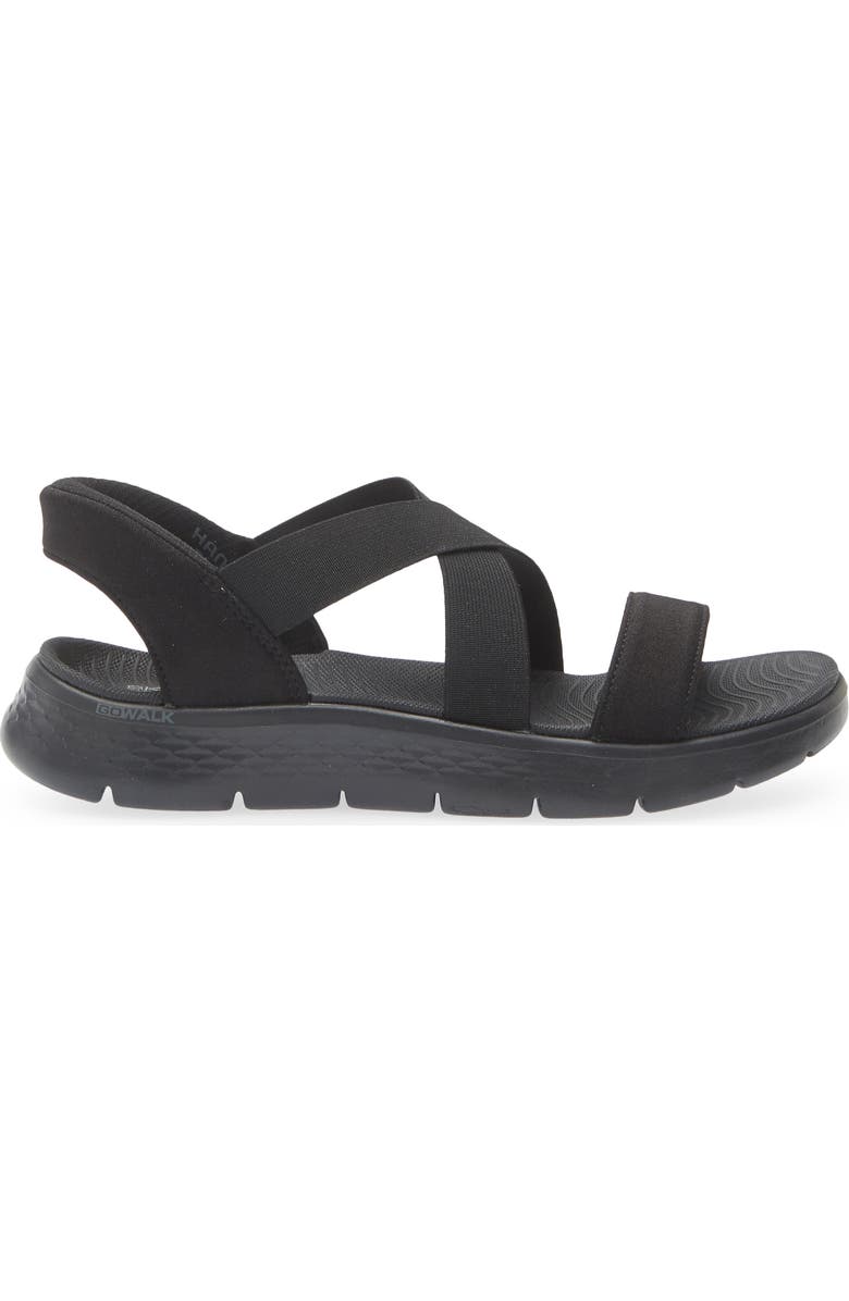 SKECHERS <p>Swift-Fit Go Walk Flex Glimmer Up Sandal (Women)</p>, Alternate, color, Black