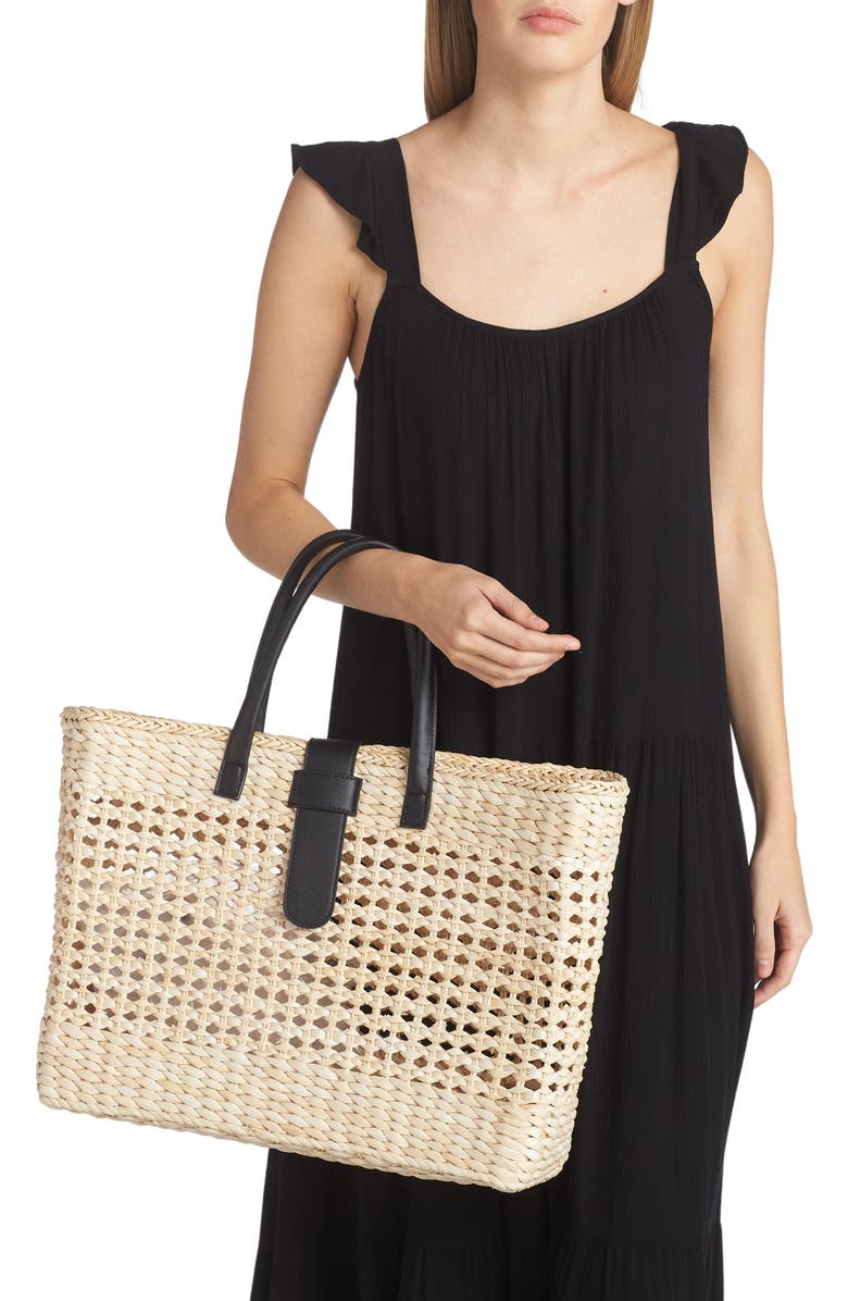 BTB Los Angeles Oversize Jules Rattan Tote, Alternate, color,
