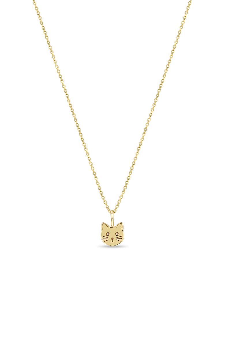 Midi Bitty Cat Charm, Alternate, color, YELLOW GOLD
