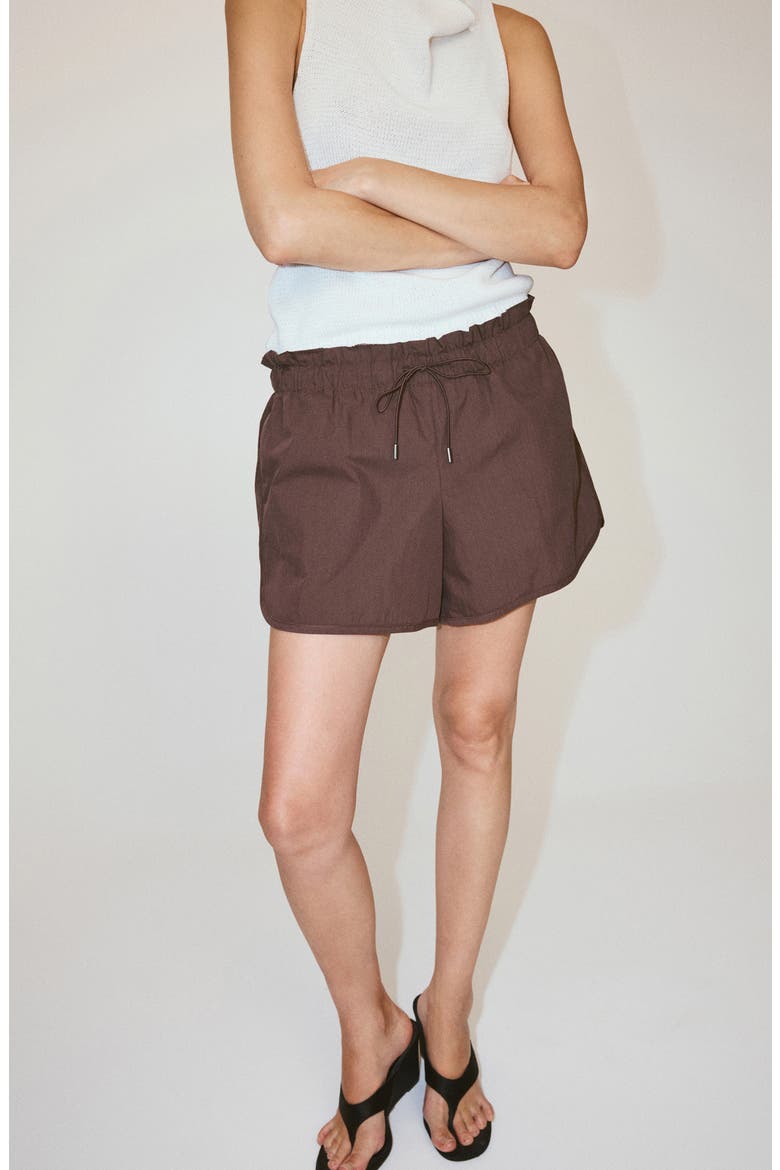 Ruched Waist Straight Shorts, Alternate, color, PURPLE