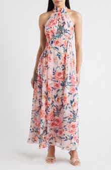 Floral Print Sleeveless Maxi Dress
