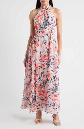 Floral Print Sleeveless Maxi Dress