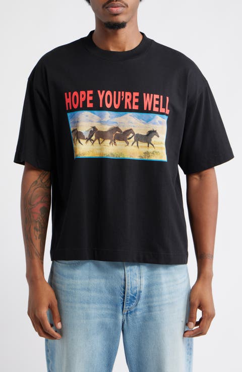 Horses Cotton Graphic T-Shirt