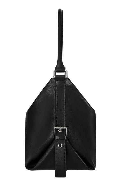 Stand Oil Mushy Faux Leather Shoulder Bag In Black