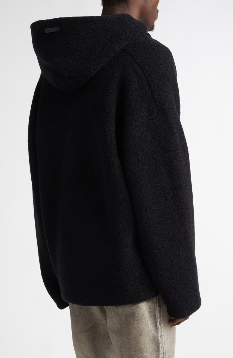 Fear of God Oversize Virgin Wool Blend Bouclé Hoodie, Alternate, color, Black