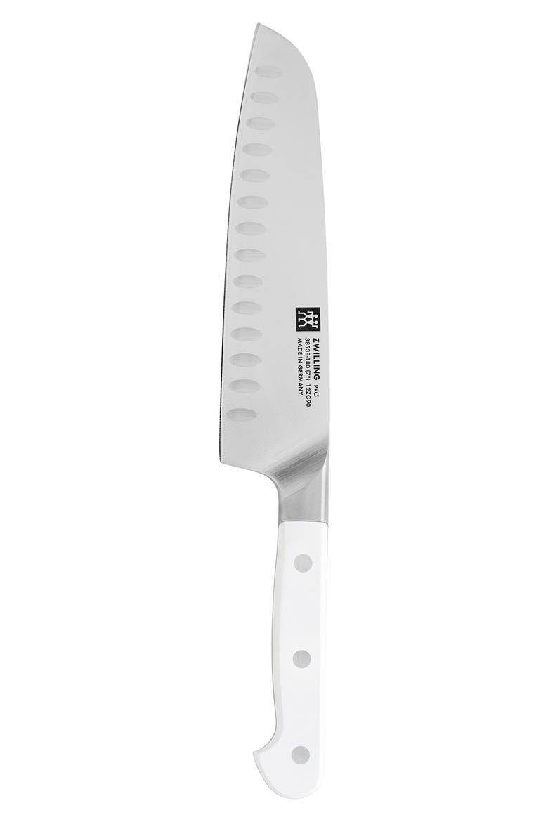 Pro Le Blanc 7-Inch Hollow Edge Slim Santoku Knife, Main, color, SILVER