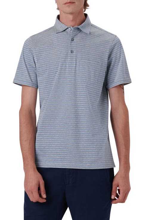 Stripe Short Sleeve Cotton Polo