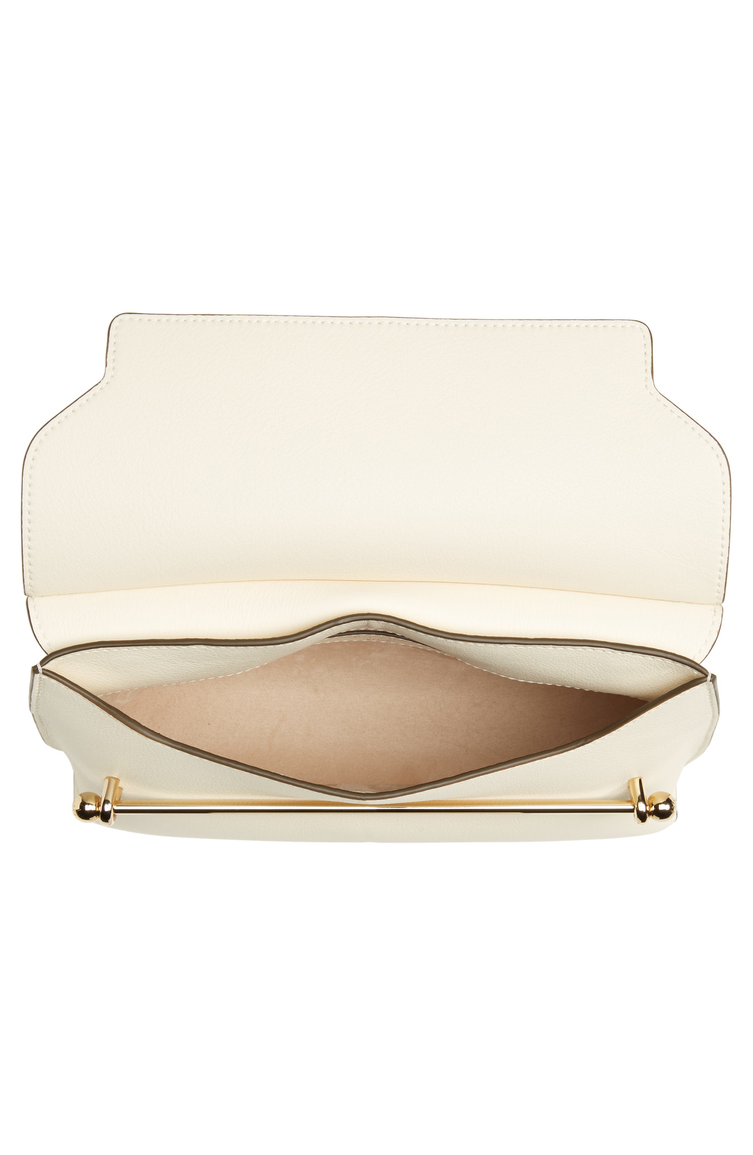 Strathberry East/West Stylist Calfskin Leather Clutch, Alternate, color, Vanilla