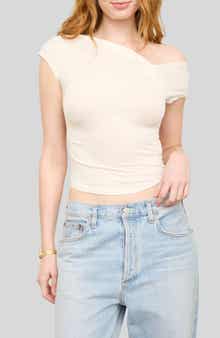 Asymmetrical Neckline Knit Top