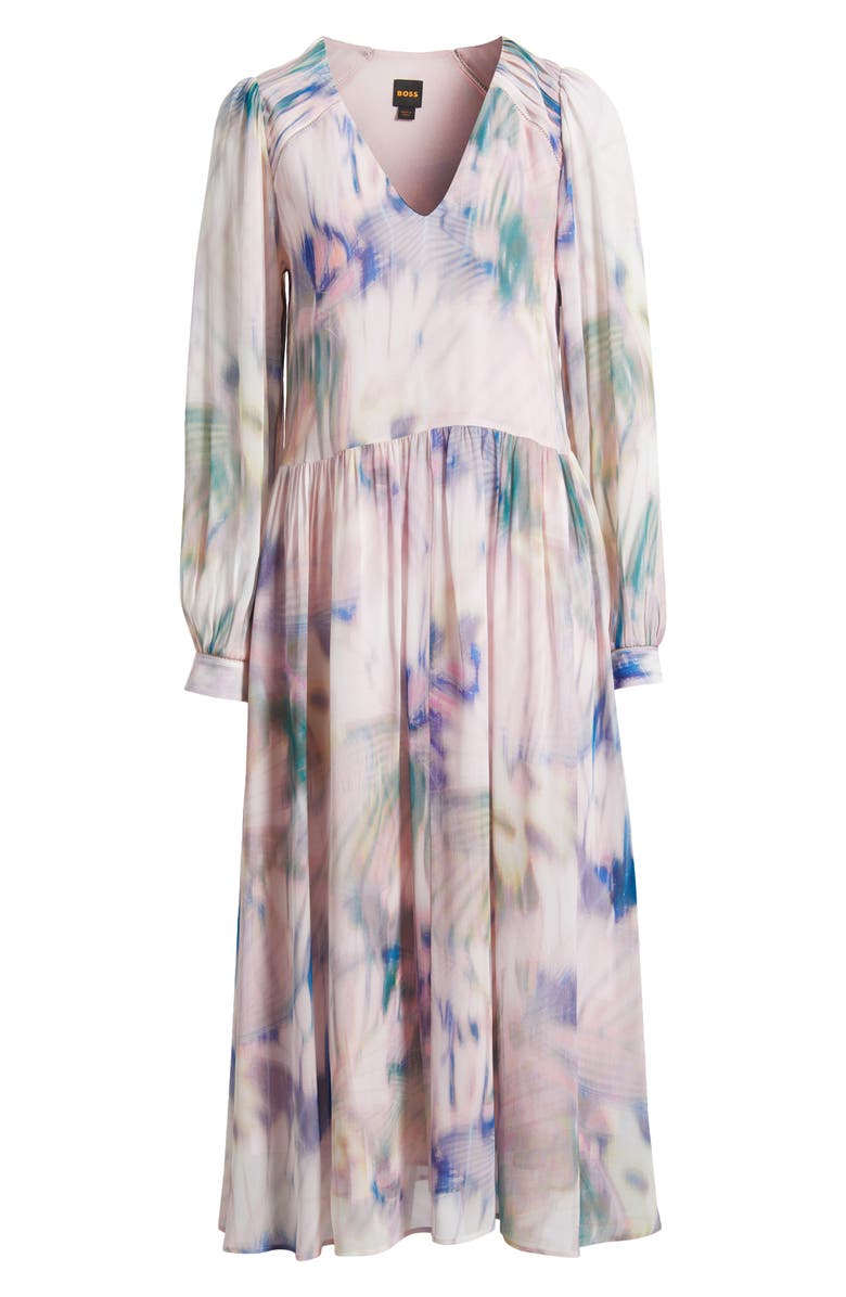 BOSS Orange Ditilla Print Long Sleeve Dress, Alternate, color, Pastel Floral