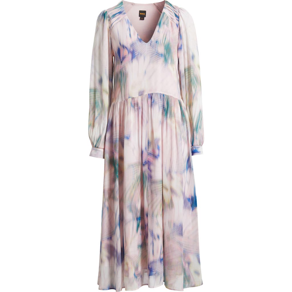 Hugo Boss Boss Orange Ditilla Print Long Sleeve Dress