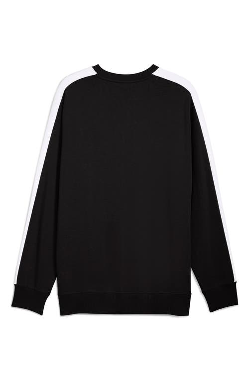 Puma T7 Relaxed Crewneck Sweatshirt In Black