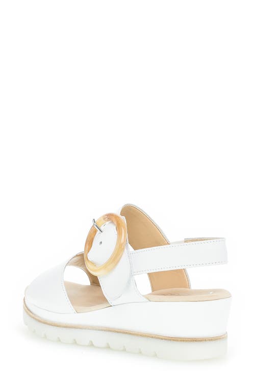 Gabor Strappy Wedge Sandal In White