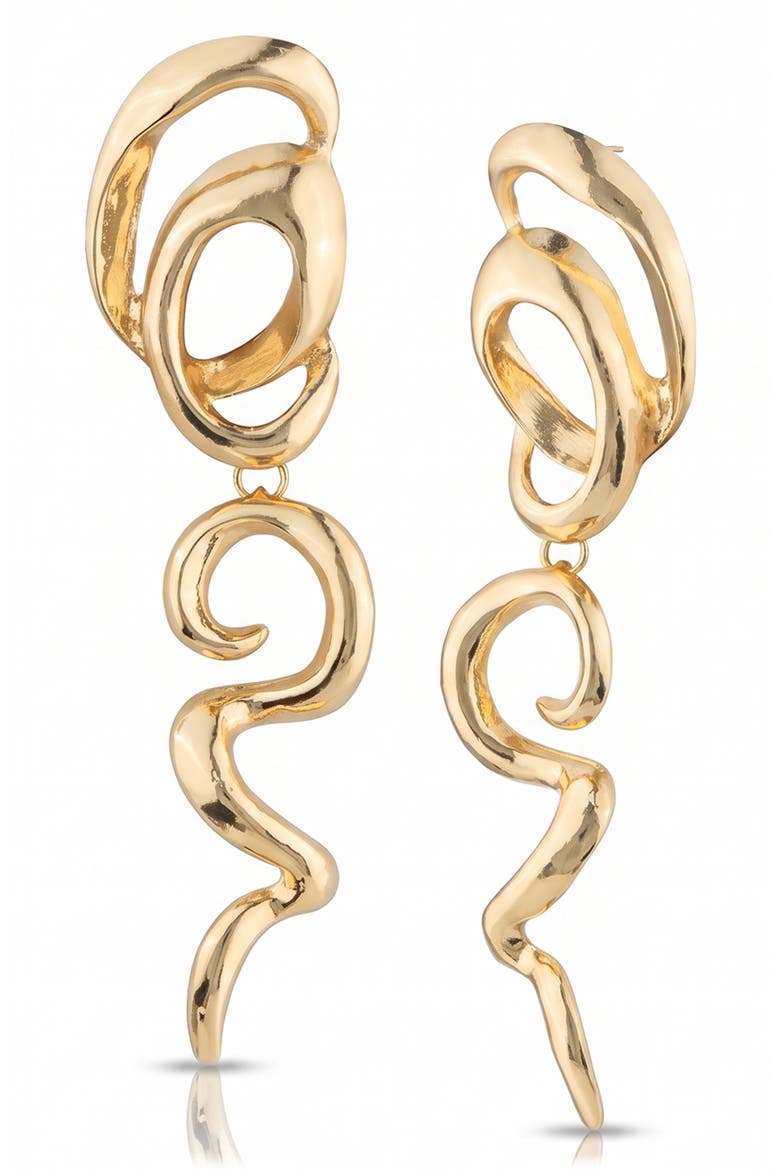 Organic Freeform Drop Earrings, Main, color, GOLD
