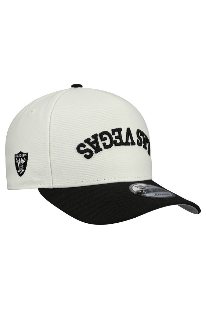 Men's New Era  Cream Las Vegas Raiders Upside Down 9FIFTY A-Frame Snapback Hat, Main, color, Cream