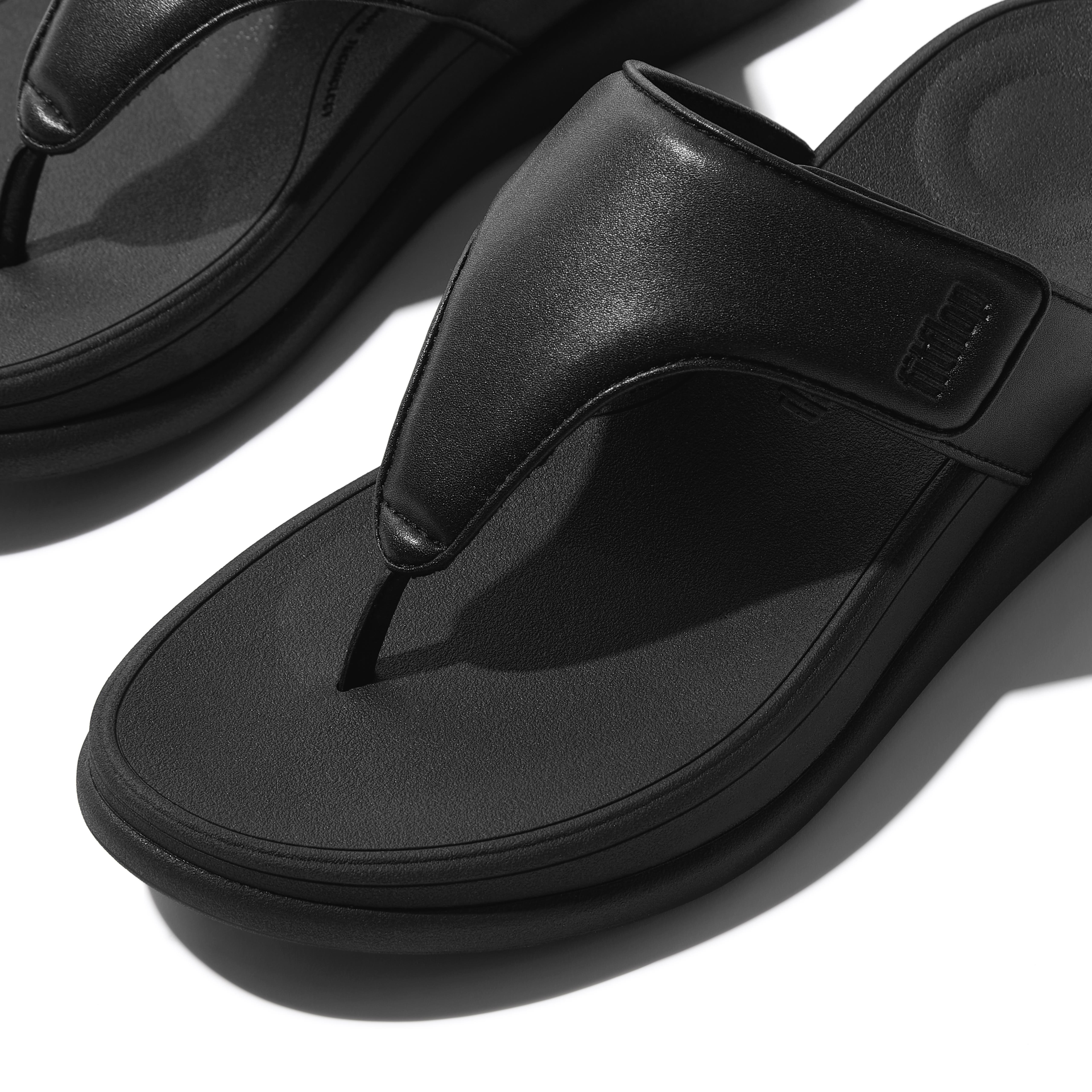 FitFlop F-Mode Go Adj Flatfo Toe-Post, Alternate, color, All Black