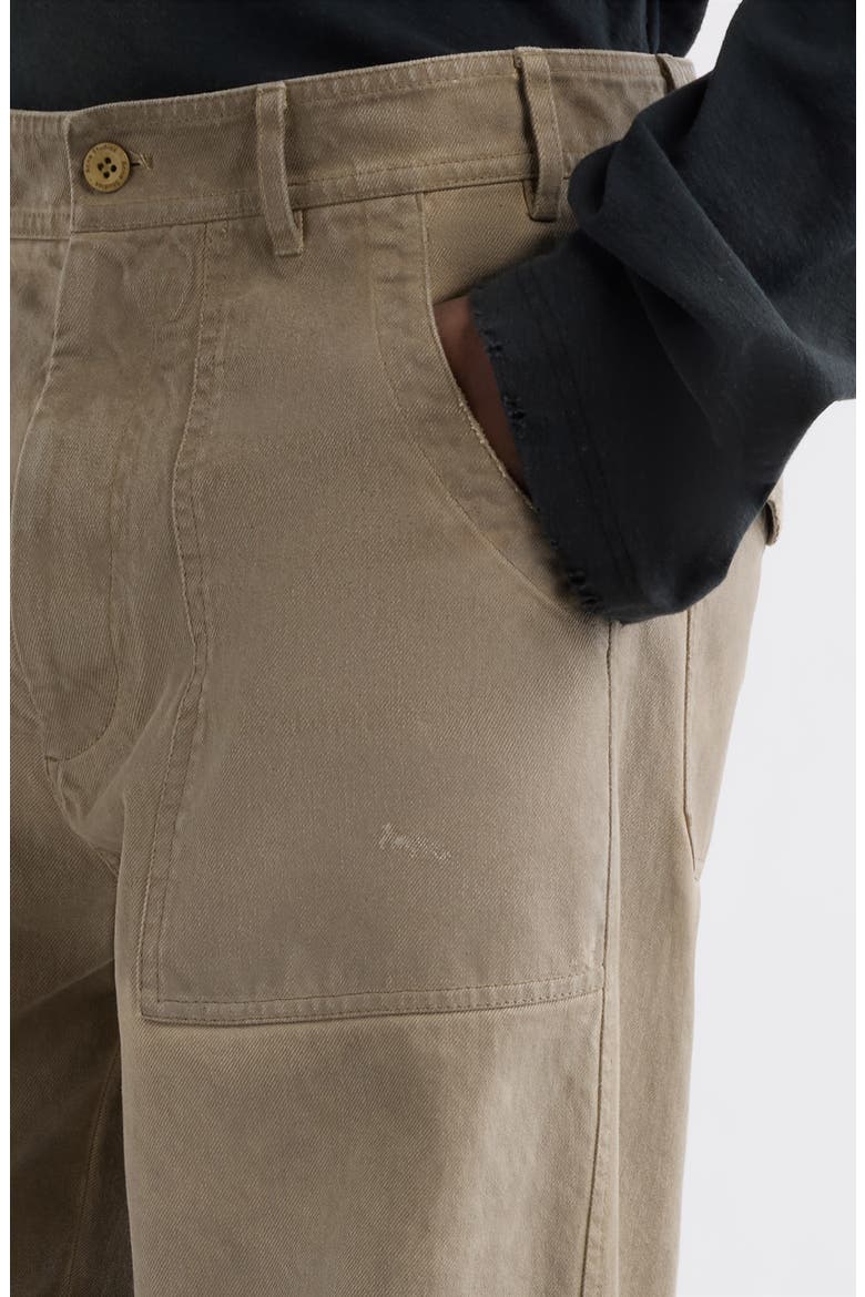 Plinty Stained Organic Cotton Twill Trousers, Alternate, color, CAMEL BEIGE