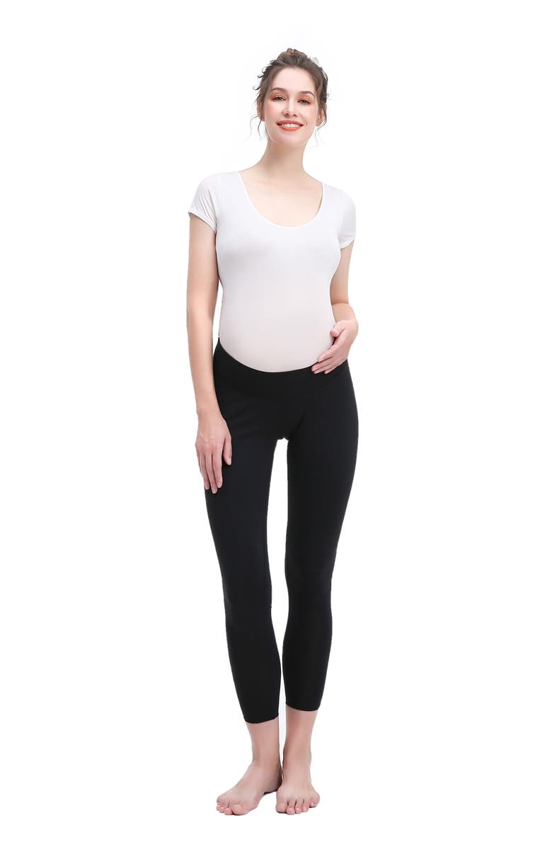 Kimi and Kai Nikki Maternity Ankle Leggings, Alternate, color, Black