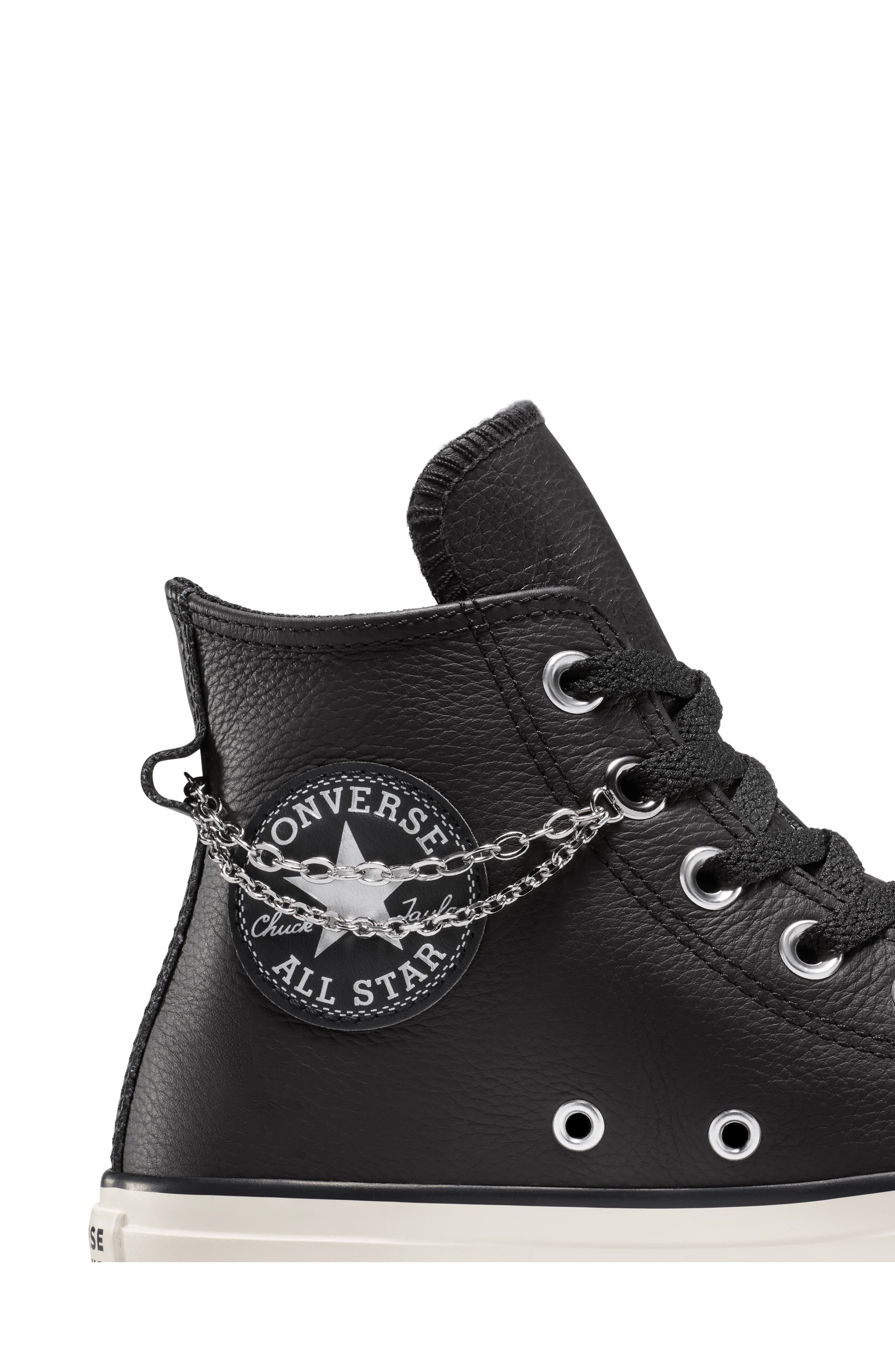 Converse Chuck Taylor<sup>®</sup> All Star<sup>®</sup> Chains High Top Sneaker, Alternate, color, Black/ Silver/ Egret